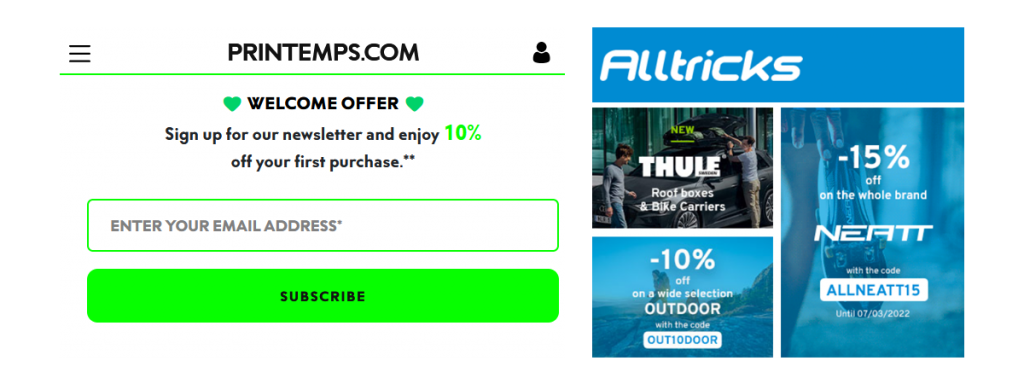 Examples of discount codes